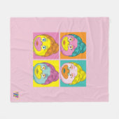 Frau Birdy Pop Art Fleecedecke (Vorderseite (Horizontal))