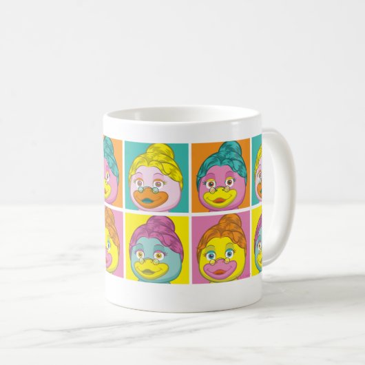 Frau Birdy Pop Art Kaffeetasse (VorderseiteRechts)