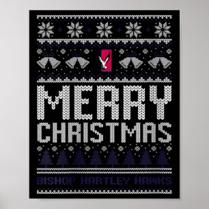Frau Bishop Hartley Hawks Logo Frohe Weihnachten U Poster