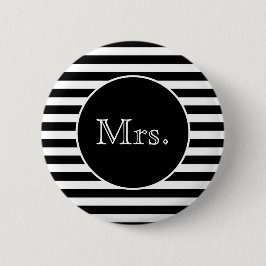 Frau Black and White Stripe Button