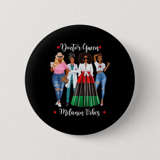 Frau Black Doctor Black lebt Dr. Coffee Lover Me Button (Vorderseite)