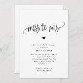 Frau Black/White Brautparty Einladung (Vorne/Hinten)