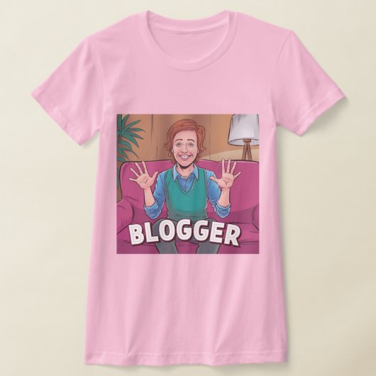 Frau Blogger Pink T - Shirt (Ablage )