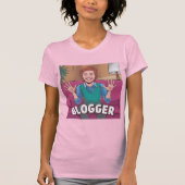 Frau Blogger Pink T - Shirt (Vorderseite)