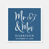 Frau Blue Wedding Reception Serviette (Vorderseite)