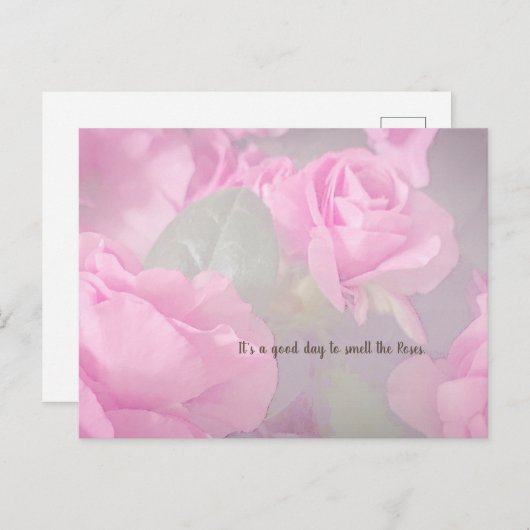 Frau Blumenrosa Rosengarten Geburtstag Postkarte (Vorne/Hinten)