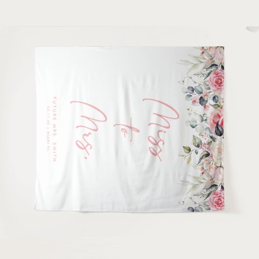 Frau Blush Brautparty im Hintergrund Wandteppich (Vorderseite (Horizontal))