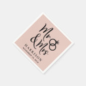 Frau Blush Pink Wedding Serviette (Ecke)