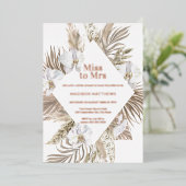 Frau Boho Floral Brautparty Rose Gold F Folieneinladung (Stehend vorne)