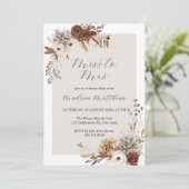 Frau Boho Floral Bridal Einladung (Stehend Vorderseite)