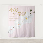 Frau Boho White Orchid Pink Bridal Hintergrund Wandteppich (Vorderseite)