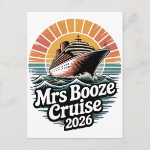 Frau Booze Cruise 2026 passende Paare Ankündigungspostkarte