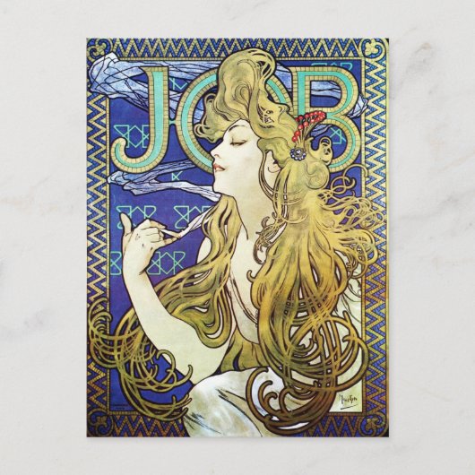 Frau Boss Jugendstil Vintage Postkarte (Vorderseite)