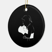 Frau Boxer Champ Keramik Ornament (Links)