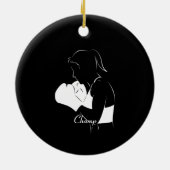 Frau Boxer Champ Keramik Ornament (Hinten)