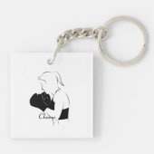 Frau Boxer Champ Schlüsselanhänger (Rückseite)