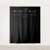 Frau Brautparty Decor Hintergrund Black Wandteppich (Vorderseite)