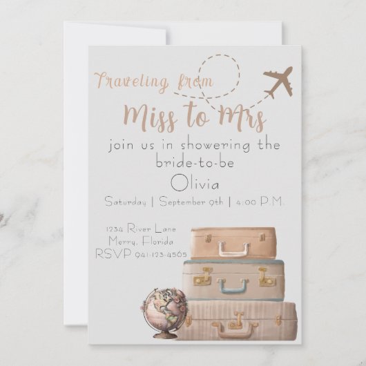 Frau Brautparty Einladung (Vorderseite)