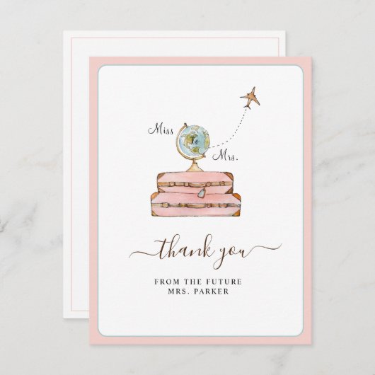 Frau Brautparty Flat Einladung (Vorne/Hinten)