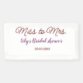 Frau Brautparty: Name Datum Jahr einfügen Banner (Horizontal)