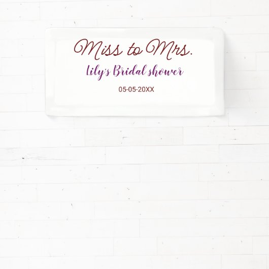 Frau Brautparty: Name Datum Jahr einfügen Banner (InSitu)