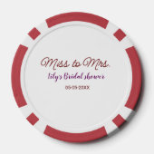 Frau Brautparty: Name Datum Jahr einfügen Pokerchips (Rückseite)