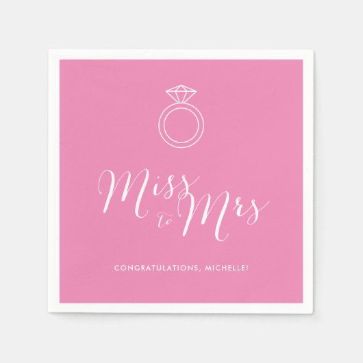 Frau Brautparty Napkin | Rosa Serviette (Vorderseite)