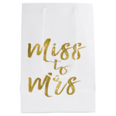 Frau Brautparty Party Gold Foil Mittlere Geschenktüte (Rückseite)