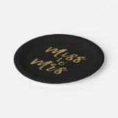 Frau Brautparty Party Gold Foil Pappteller (Schrägansicht)