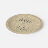 Frau Brautparty Party Gold Glitzer Pappteller (Schrägansicht)