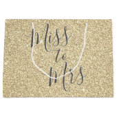 Frau Brautparty Party Gold Sparkle Große Geschenktüte (Vorderseite)