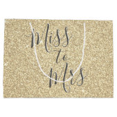 Frau Brautparty Party Gold Sparkle Große Geschenktüte (Rückseite)