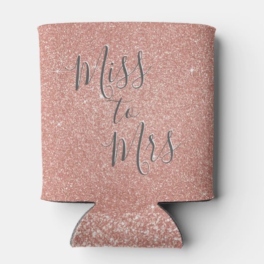 Frau Brautparty Party Rose Gold Glitzer Dosenkühler (Rückseite)