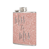 Frau Brautparty Party Rose Gold Glitzer Flachmann (Links)