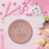 Frau Brautparty Party Rose Gold Glitzer Pappteller (Party)