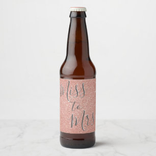 Frau Brautparty Party Rose Gold Sparkle Bierflaschenetikett