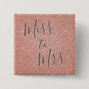 Frau Brautparty Party Rose Gold Sparkle Button
