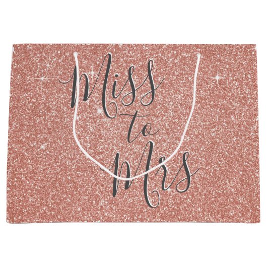 Frau Brautparty Party Rose Gold Sparkle Große Geschenktüte (Vorderseite)