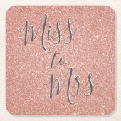 Frau Brautparty Party Rose Gold Sparkle Rechteckiger Pappuntersetzer (Vorderseite)