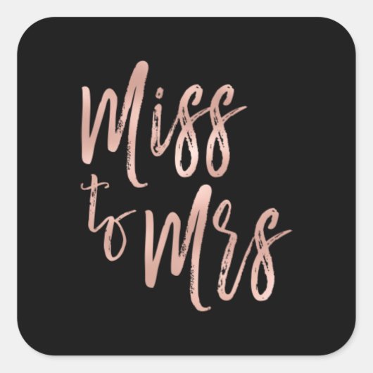 Frau Brautparty Pink - Rose Gold Quadratischer Aufkleber (Vorderseite)