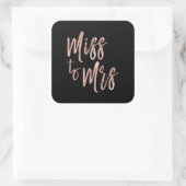 Frau Brautparty Pink - Rose Gold Quadratischer Aufkleber (Tasche)