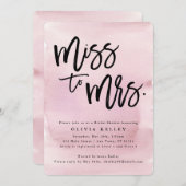 Frau Brautparty, Pink Watercolor Einladung (Vorne/Hinten)