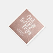 Frau Brautparty Rose Gold Glitzer Glam Serviette (Ecke)