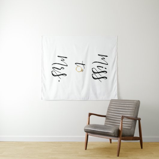 Frau Brautparty vor dem Hintergrund Wandteppich (Beispiel (Horizontal))