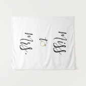 Frau Brautparty vor dem Hintergrund Wandteppich (Vorderseite (Horizontal))