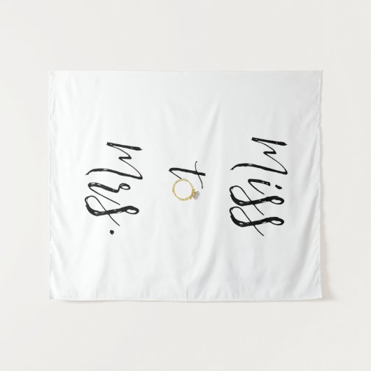 Frau Brautparty vor dem Hintergrund Wandteppich (Vorderseite (Horizontal))