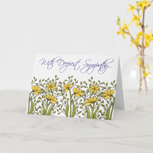 Frau Bren Beileid Karte (Gelbe Blume)
