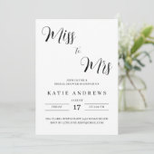 Frau Bridal Duwer Einladung (Stehend Vorderseite)