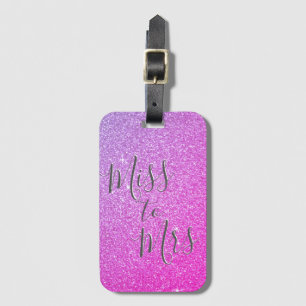 Frau Bridal Pink Lila Glitzer Ombre Gepäckanhänger
