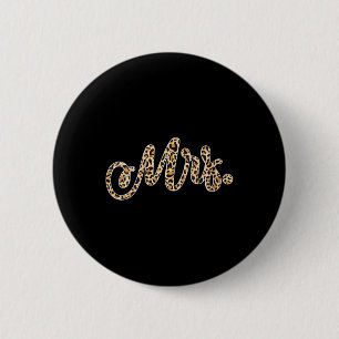 Frau Bride Groom Frau Leopard Print Wedding Match Button